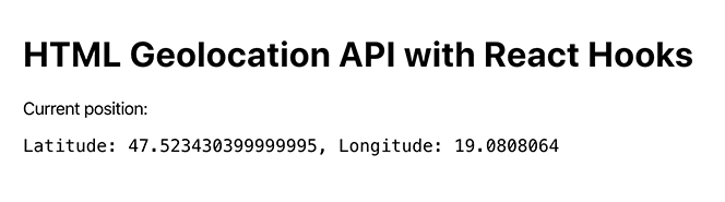 Display Geolocation API results in browser